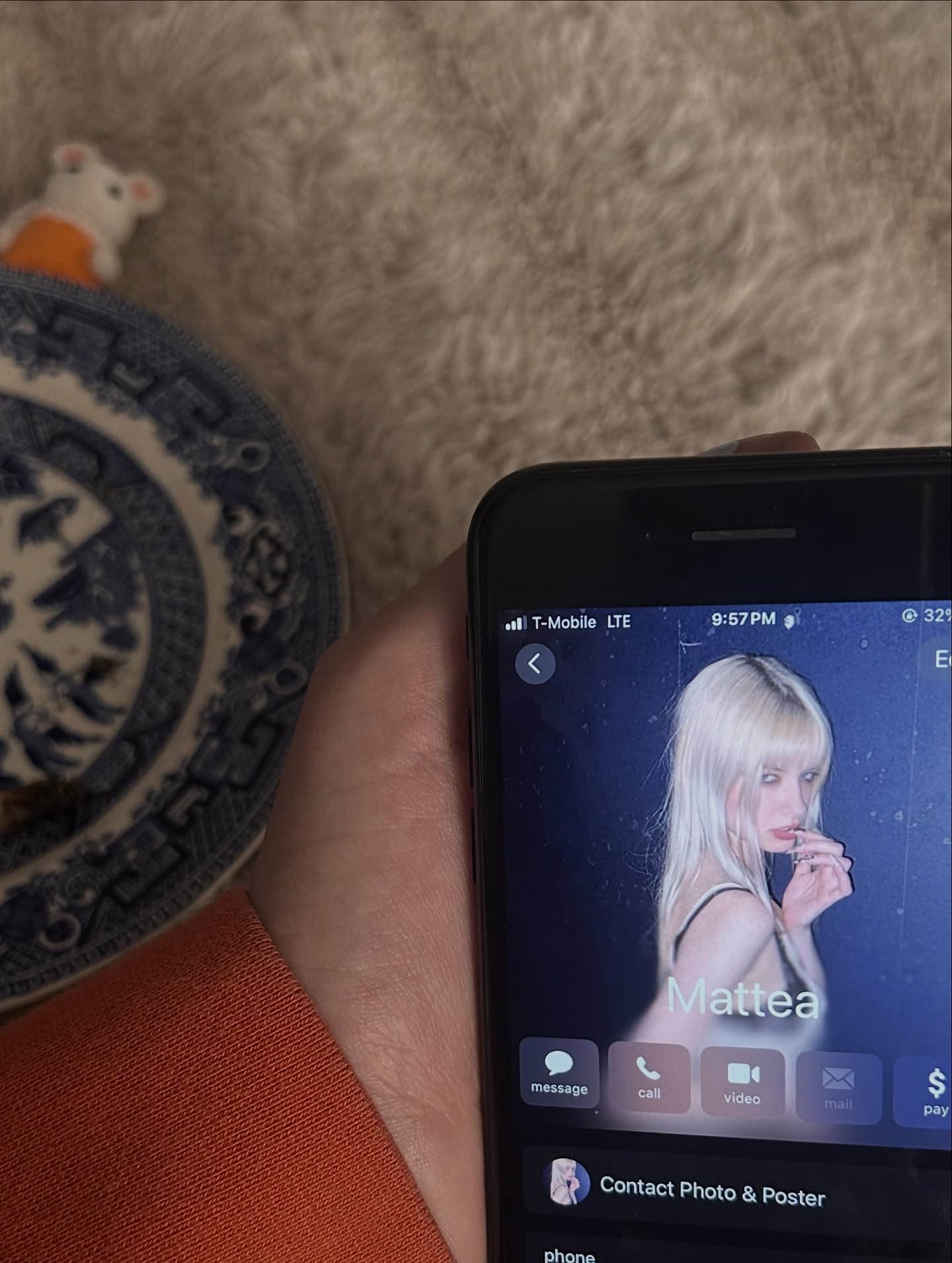 Phone contact card selfie