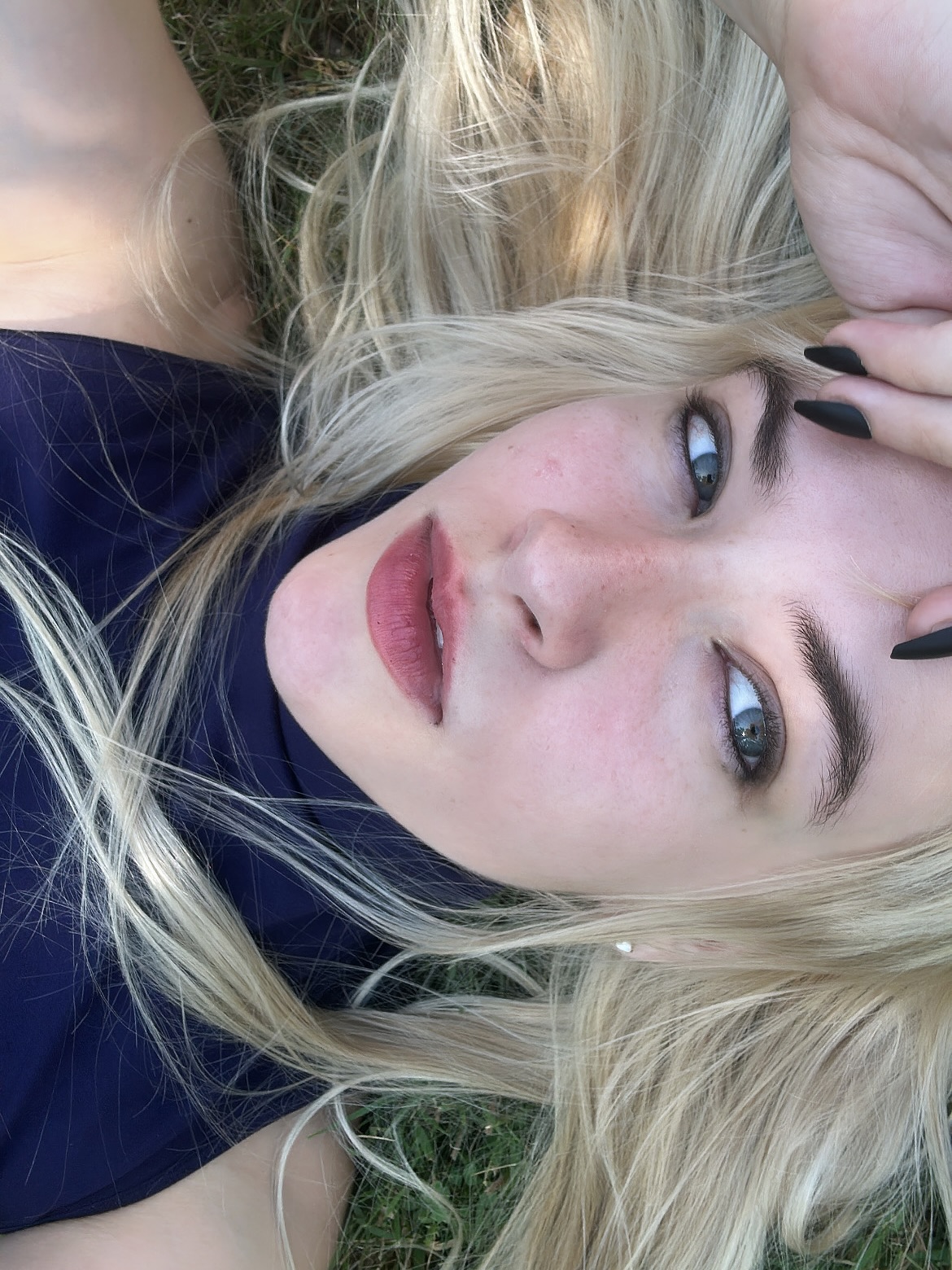 Close-up portrait on grass
