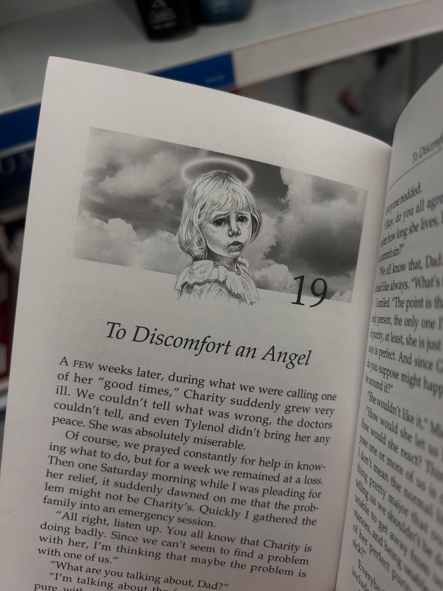 Vintage book with angel illustration