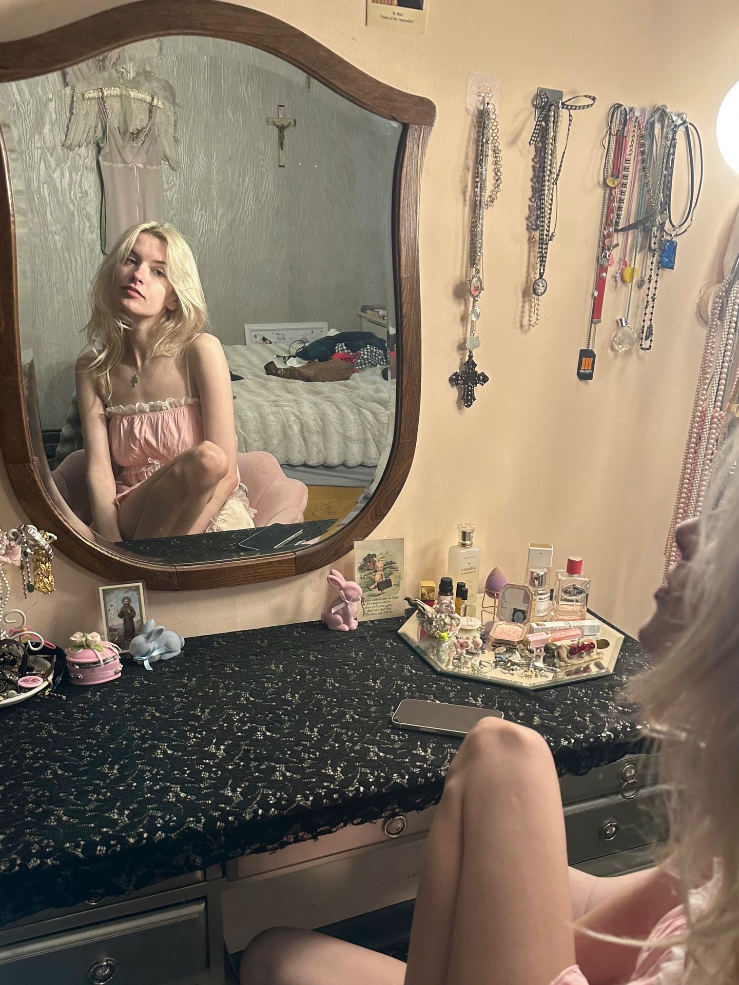 Behind the scenes vanity setup