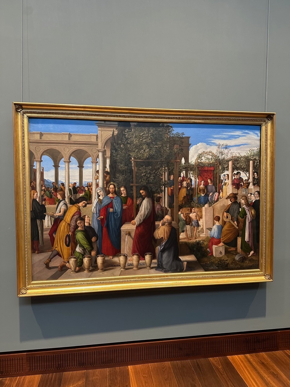 Renaissance painting in museum gallery